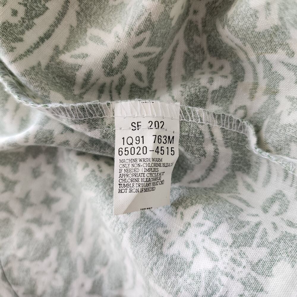 Vintage LEVIS Shirt Mens Medium Hawaiian Tiki Button Up Green White 1991 90's - Picture 5 of 8